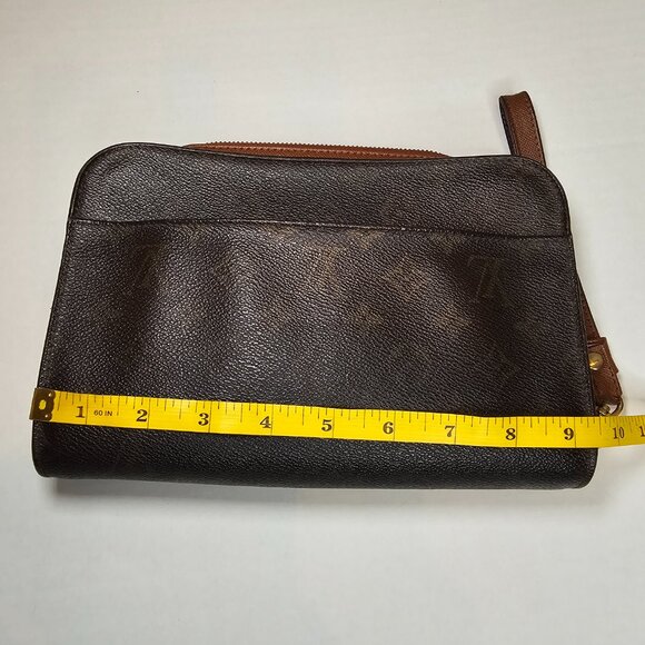 Vintage Louis Vuitton Orsay Monogram Clutch Wristlet Bag Brown - Picture 13 of 14